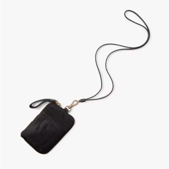 Kate Spade Chelsea Card Case Lanyard Black Nylon KC630 New - Picture 2 of 3